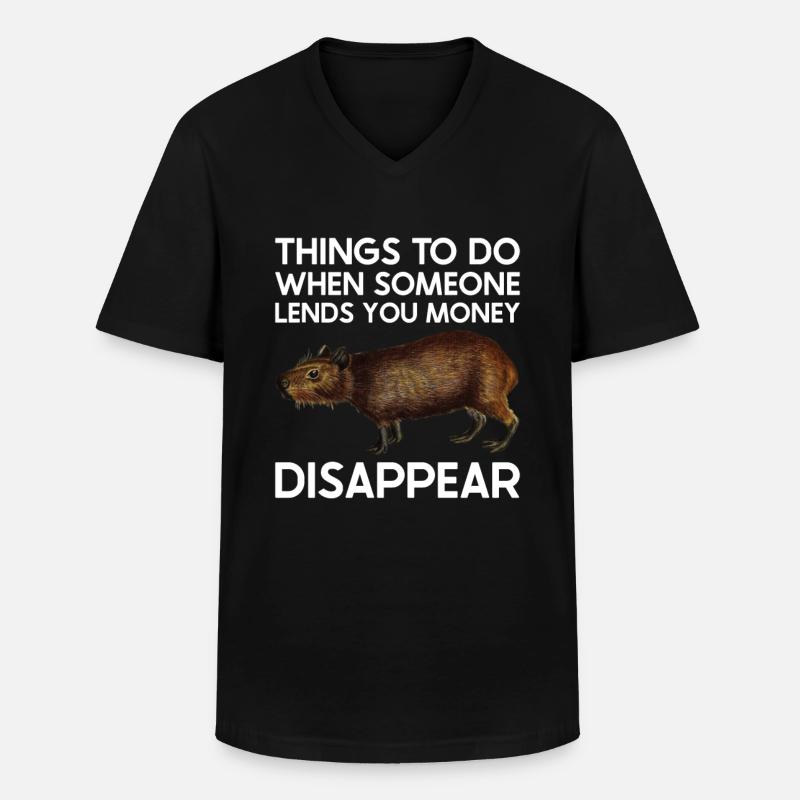 Capybara Tier Nagetier Capibara - Männer-T-Shirt mit V-Ausschnitt - Schwarz