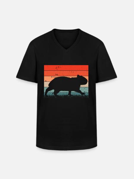 Capybara Animal Rodent Capibara - Men's V-Neck T-Shirt - black