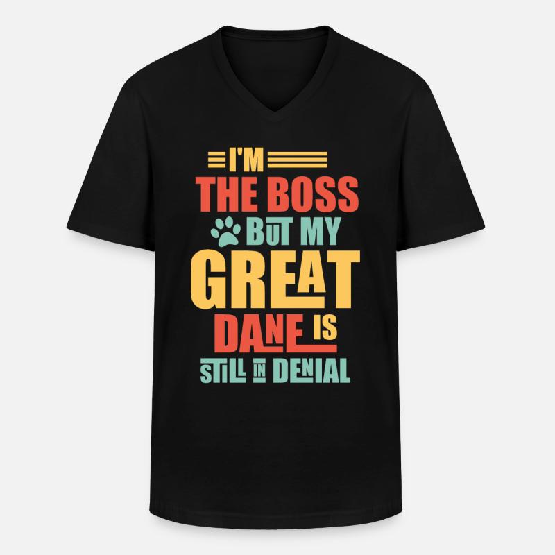 Deutsche Doggen, Deutsche Doggen - Männer-T-Shirt mit V-Ausschnitt - Schwarz