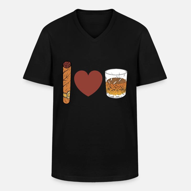 Zigarrenzigarettenraucher - Männer-T-Shirt mit V-Ausschnitt - Schwarz