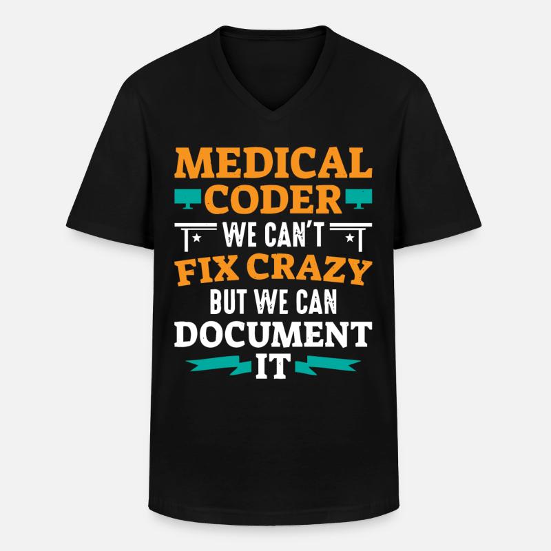 Medical encoder, programmer - Men's V-Neck T-Shirt - black