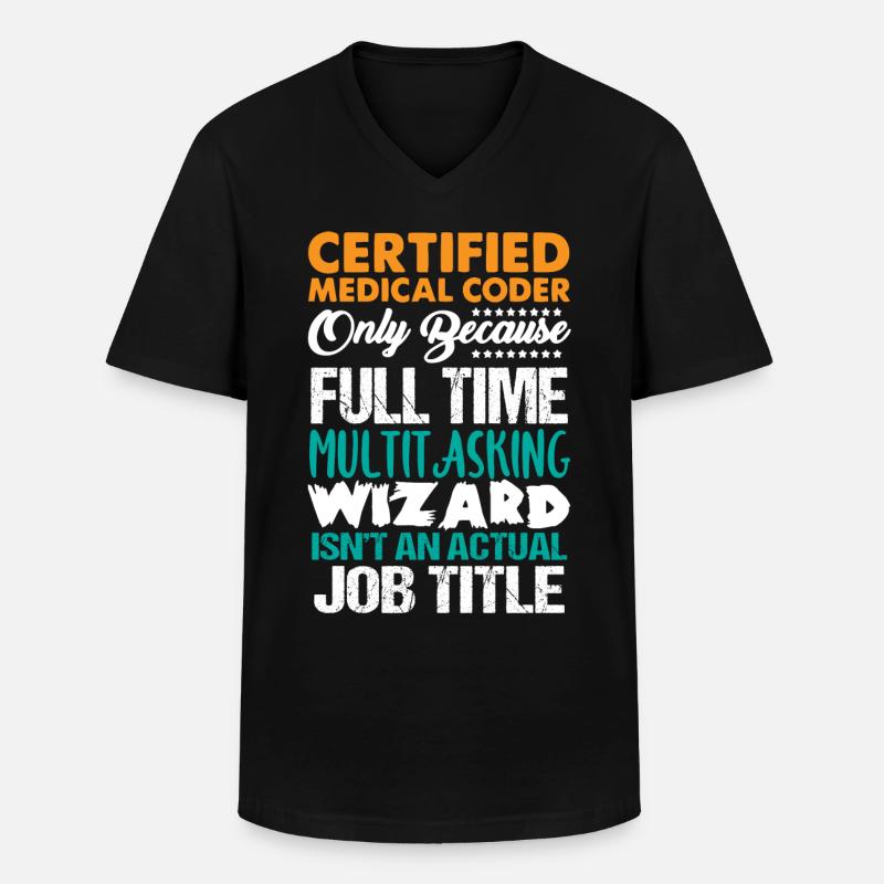 Medical encoder, programmer - Men's V-Neck T-Shirt - black