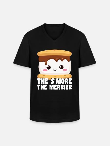 Marshmallow S'more - Men's V-Neck T-Shirt - black