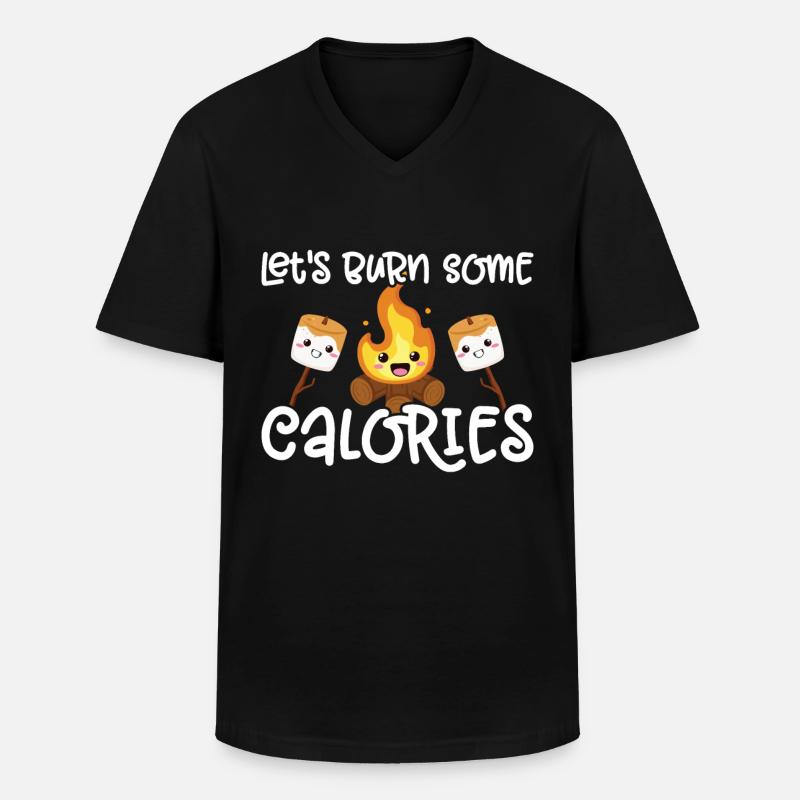 Marshmallow S'more - Männer-T-Shirt mit V-Ausschnitt - Schwarz