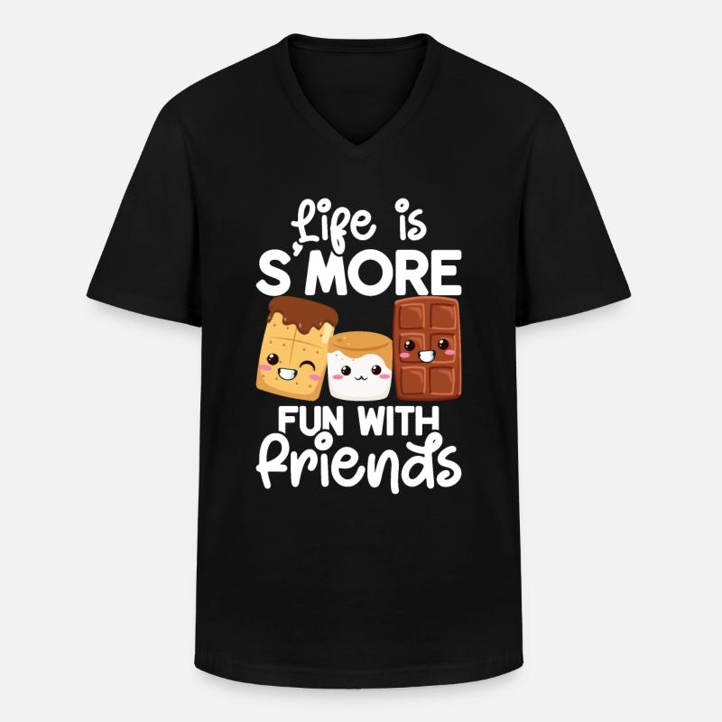 Skumfidus S'more - Klassisk herre T-shirt med V-udskæring - sort