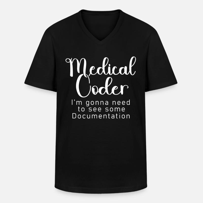 Medizinischer Kodierer Medizinischer Programmierer - Männer-T-Shirt mit V-Ausschnitt - Schwarz