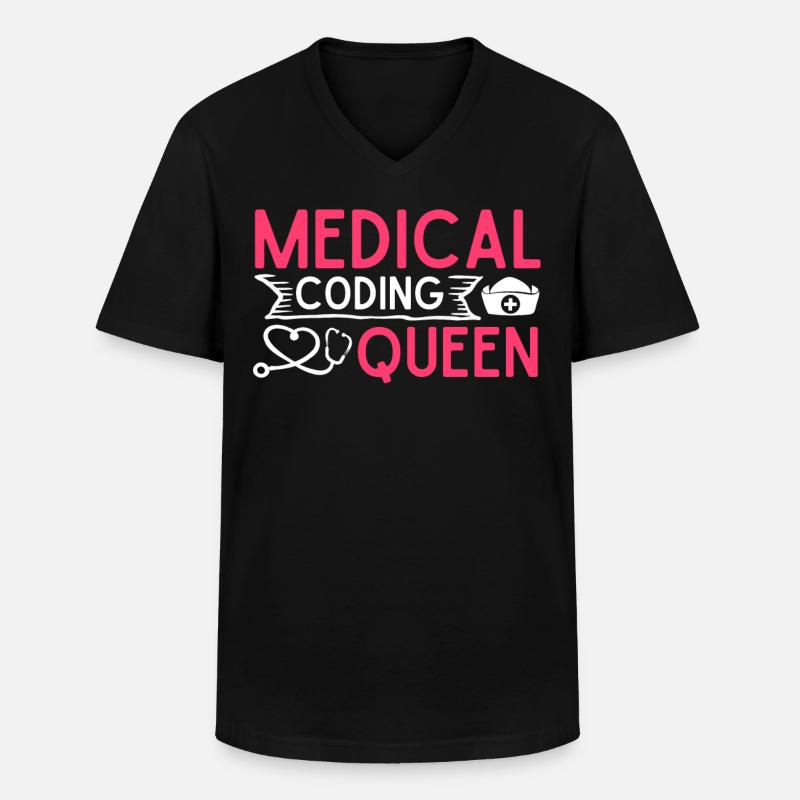 Medical Encoder Medical Programmer - Men's V-Neck T-Shirt - black