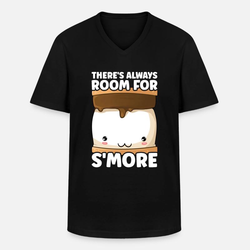 Marshmallow S'more - Männer-T-Shirt mit V-Ausschnitt - Schwarz