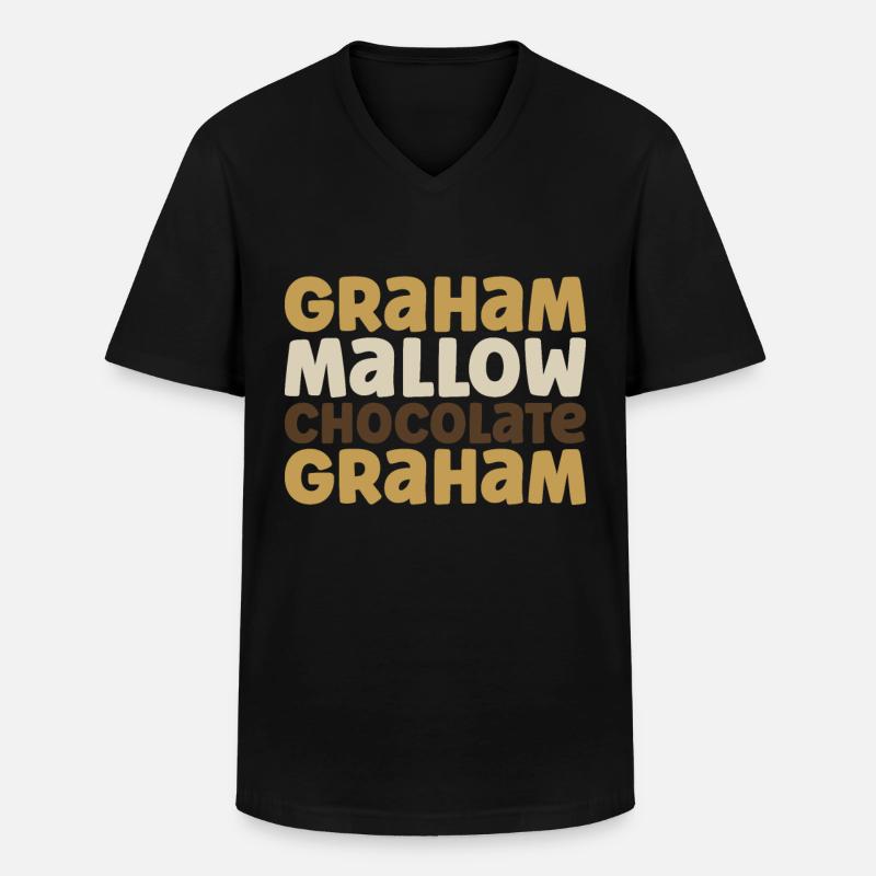 Marshmallow S'more - Männer-T-Shirt mit V-Ausschnitt - Schwarz