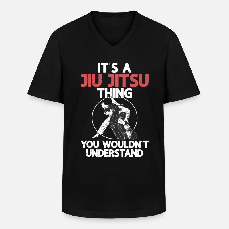 Jiu Jitsu - Männer-T-Shirt mit V-Ausschnitt - Schwarz