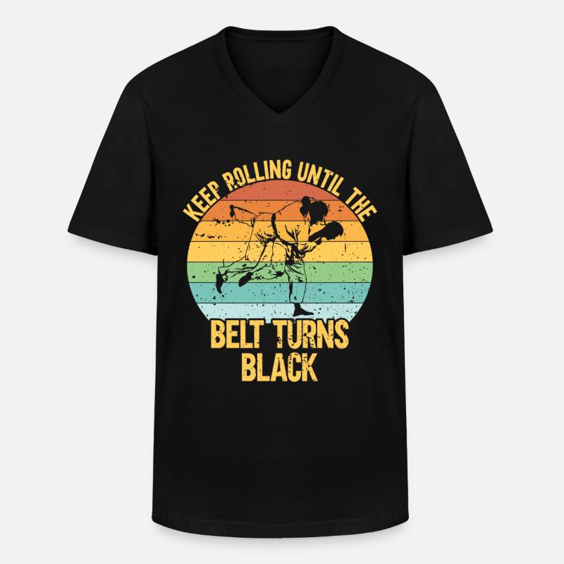 Jiu Jitsu - Männer-T-Shirt mit V-Ausschnitt - Schwarz