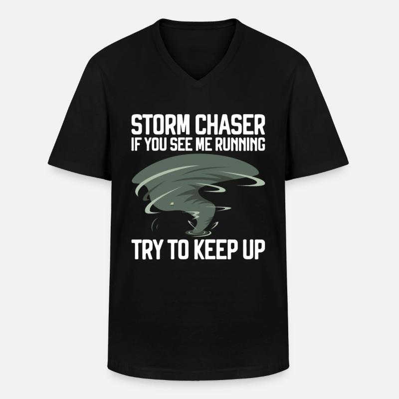 Tornado - Männer-T-Shirt mit V-Ausschnitt - Schwarz