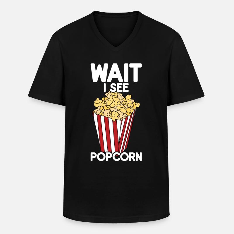 Popcorn - Männer-T-Shirt mit V-Ausschnitt - Schwarz