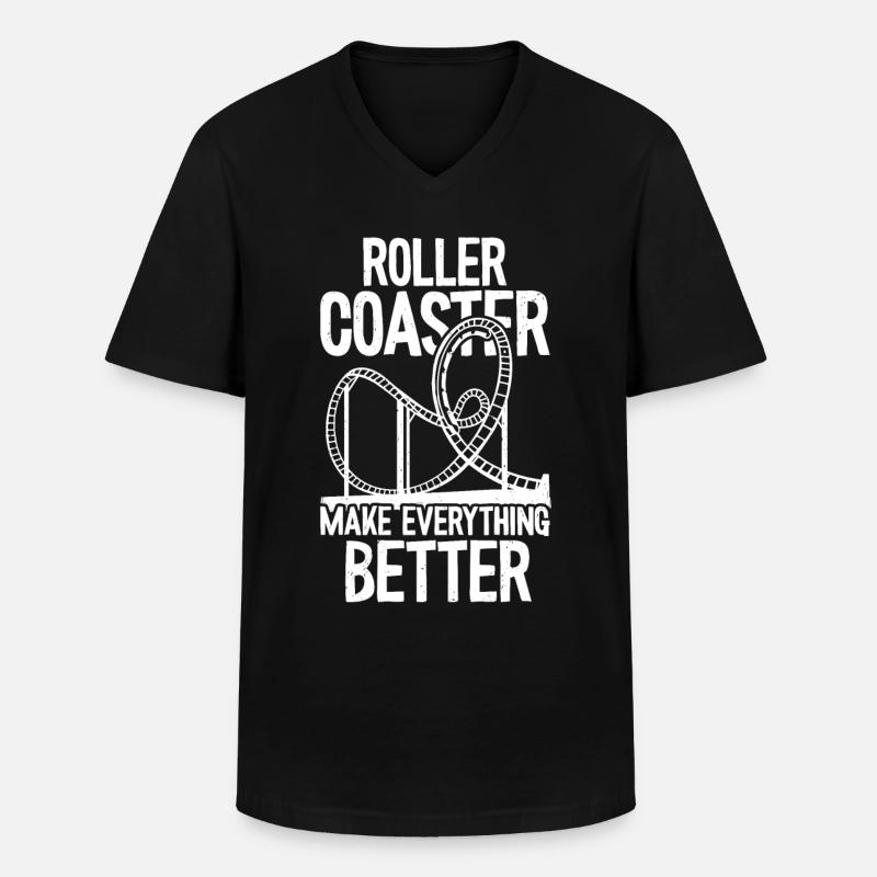 Achterbahn - Männer-T-Shirt mit V-Ausschnitt - Schwarz