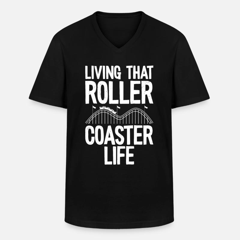 Achterbahn - Männer-T-Shirt mit V-Ausschnitt - Schwarz