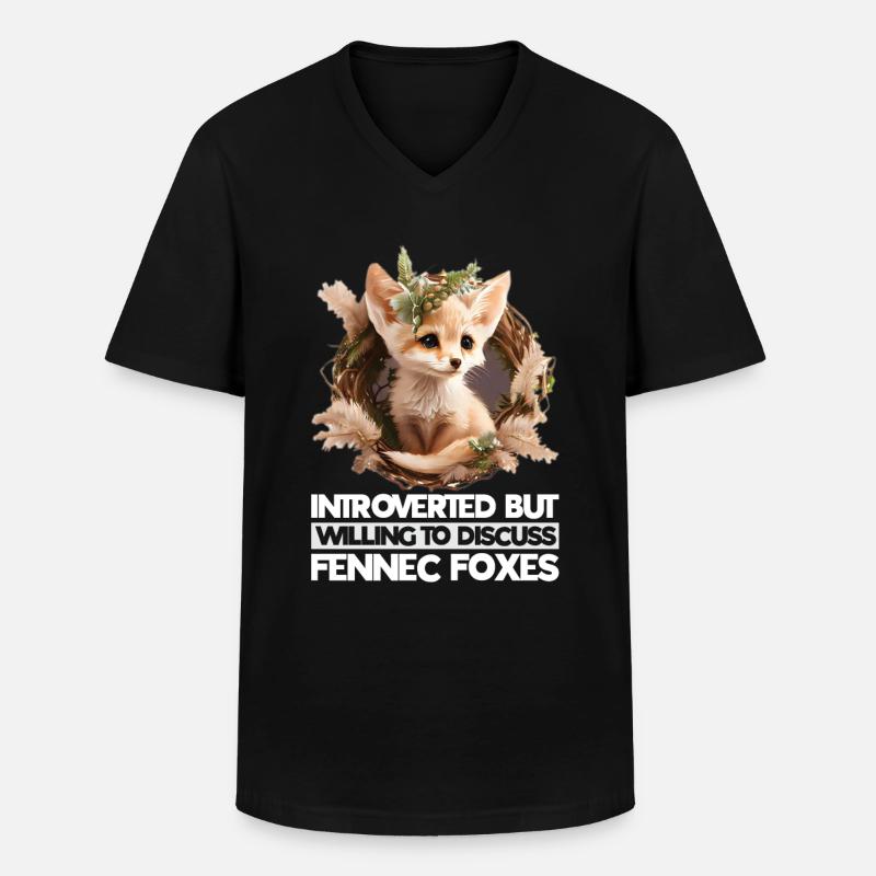 Fennec Fox - Männer-T-Shirt mit V-Ausschnitt - Schwarz