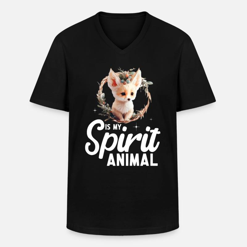 Fennec Fox - Männer-T-Shirt mit V-Ausschnitt - Schwarz
