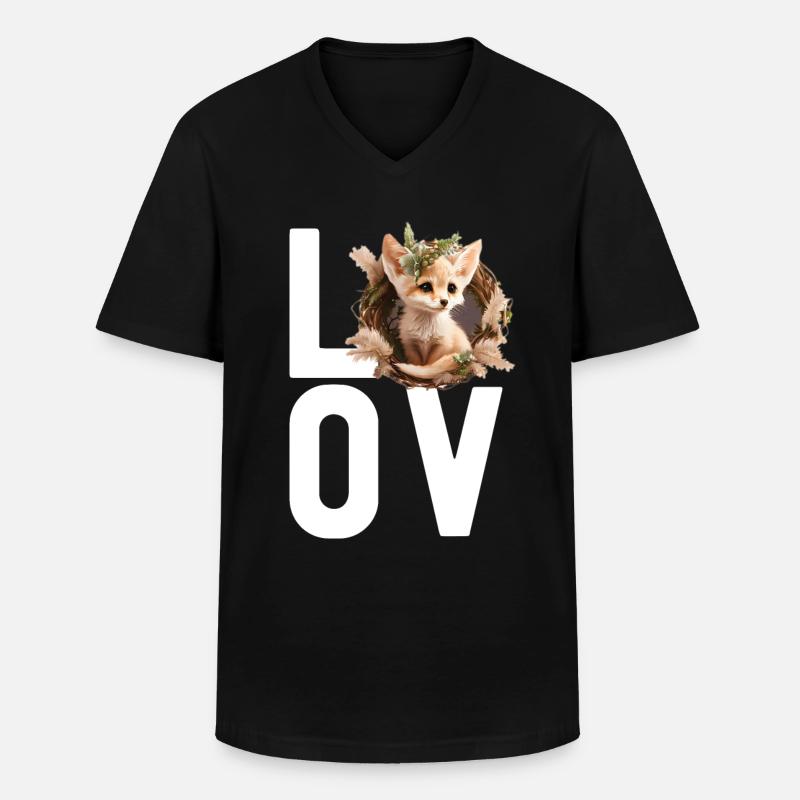 Fennec Fox - Men's V-Neck T-Shirt - black