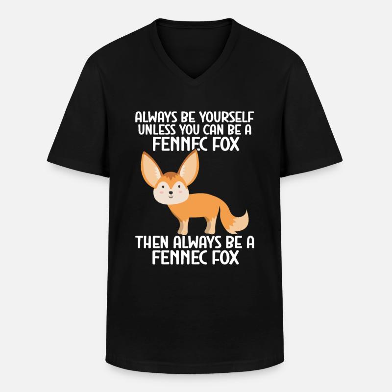 Fennec Fox - Männer-T-Shirt mit V-Ausschnitt - Schwarz