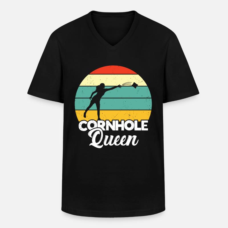 Cornhole - Männer-T-Shirt mit V-Ausschnitt - Schwarz