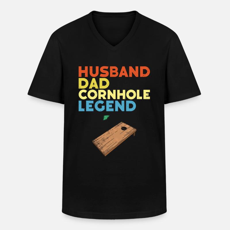 Cornhole - Männer-T-Shirt mit V-Ausschnitt - Schwarz