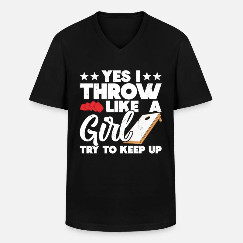 Cornhole - Men's V-Neck T-Shirt - black