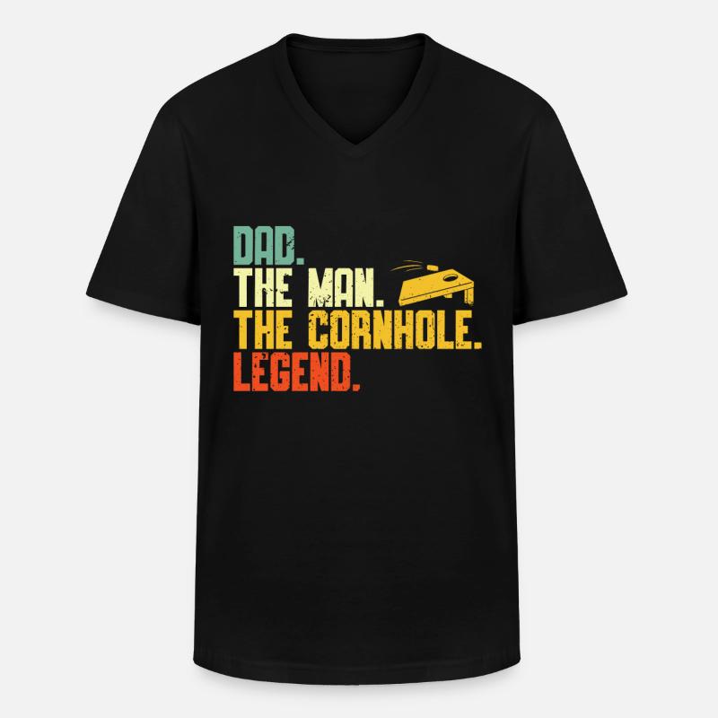 Cornhole - Männer-T-Shirt mit V-Ausschnitt - Schwarz