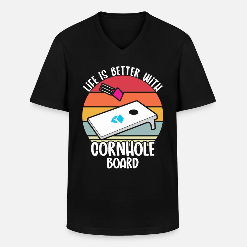 Cornhole - Men's V-Neck T-Shirt - black