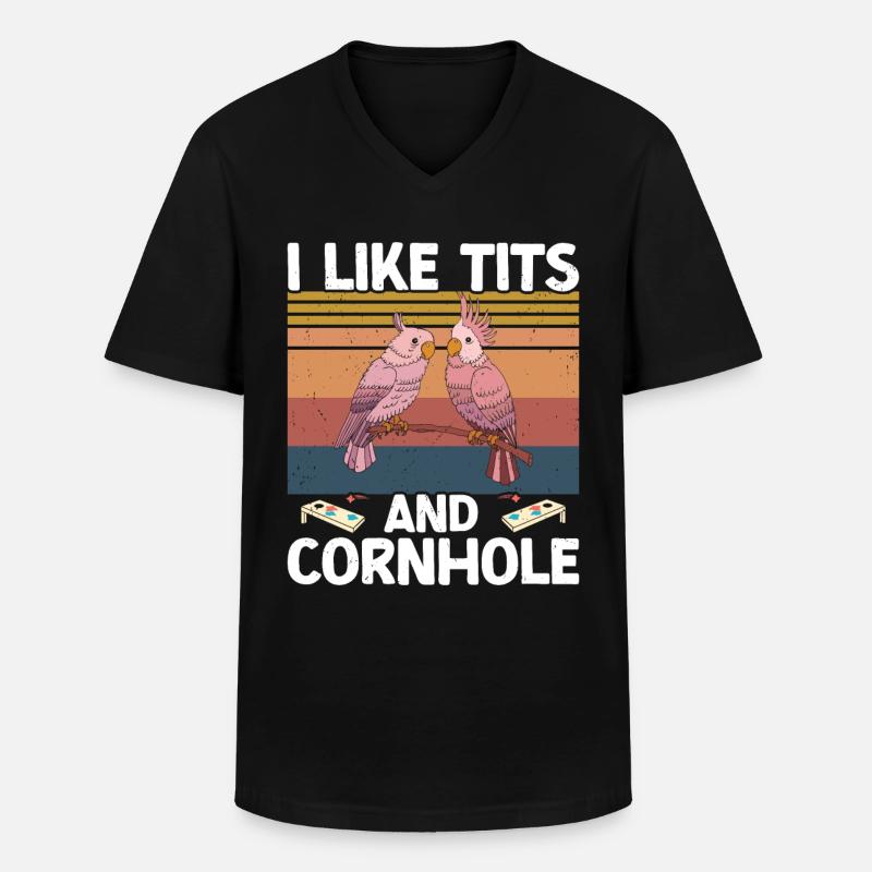 Cornhole - Men's V-Neck T-Shirt - black