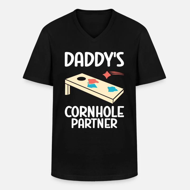 Cornhole - Männer-T-Shirt mit V-Ausschnitt - Schwarz