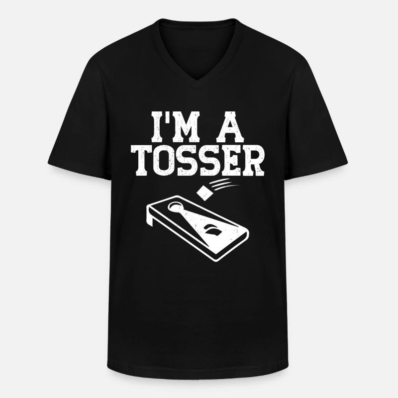Cornhole - Männer-T-Shirt mit V-Ausschnitt - Schwarz