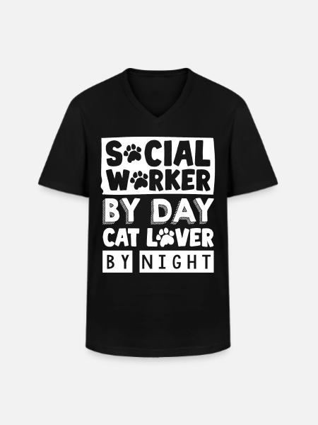 Social worker - Men's V-Neck T-Shirt - black