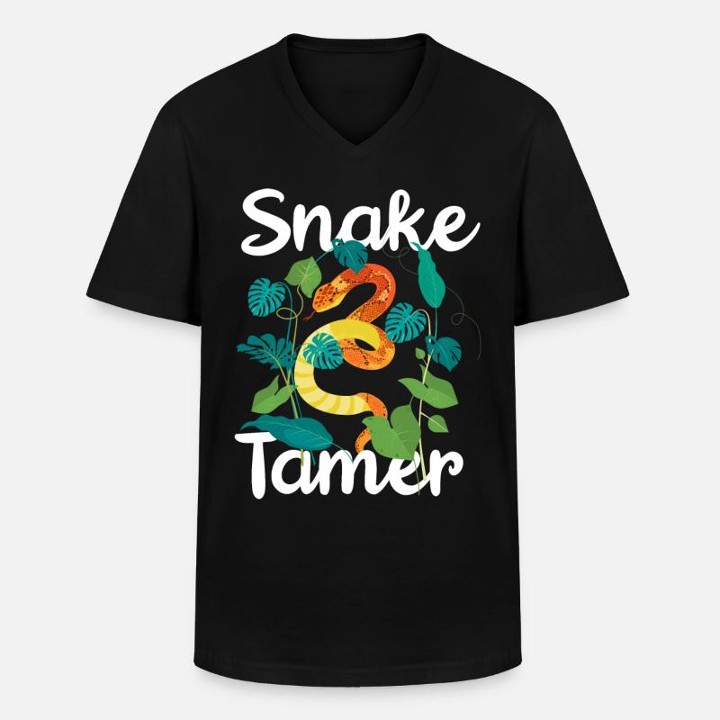 Schlange, Reptil - Schlangen - Männer-T-Shirt mit V-Ausschnitt - Schwarz