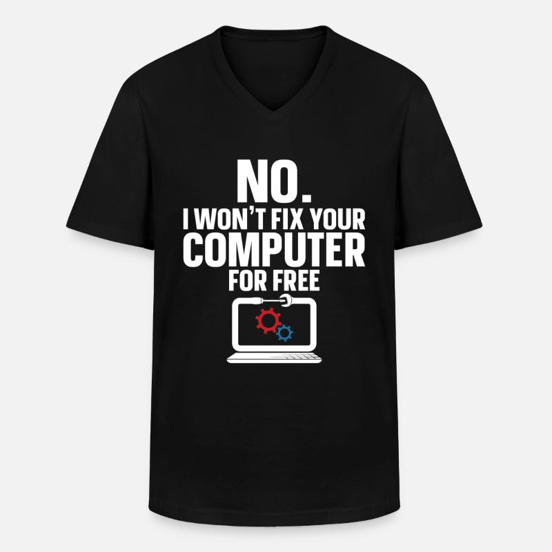 Computerreparaturtechnologie -Support -Technologie - Männer-T-Shirt mit V-Ausschnitt - Schwarz