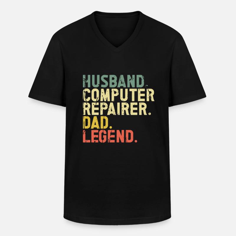 Computerreparaturtechnologie -Support -Technologie - Männer-T-Shirt mit V-Ausschnitt - Schwarz