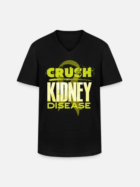Awareness of kidney disease, kidney - Men's V-Neck T-Shirt - black