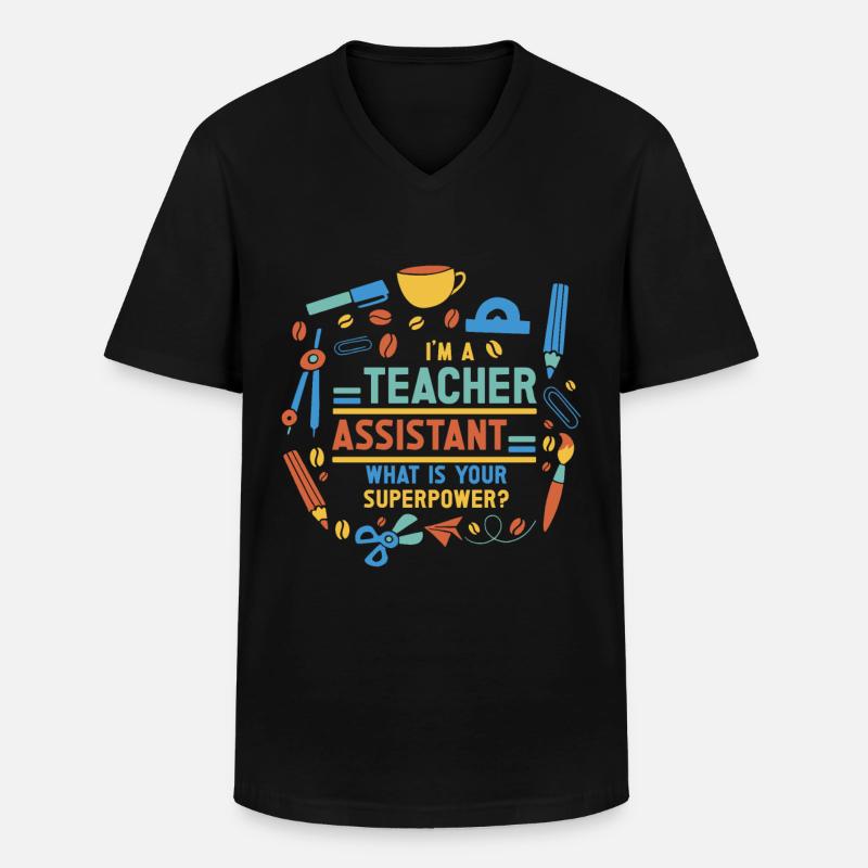 Teacher -Assistant Headmaster Teaching - Men's V-Neck T-Shirt - black