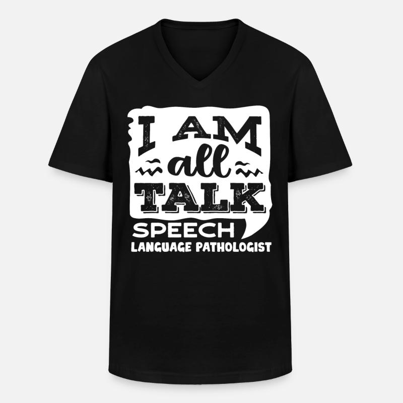 Speech-language pathology, speech-language pathologist - Men's V-Neck T-Shirt - black