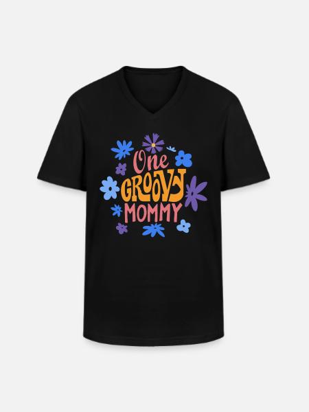 One Groovy Mommy - Men's V-Neck T-Shirt - black
