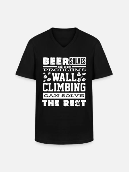 Wall climbers, wall climbers - Men's V-Neck T-Shirt - black
