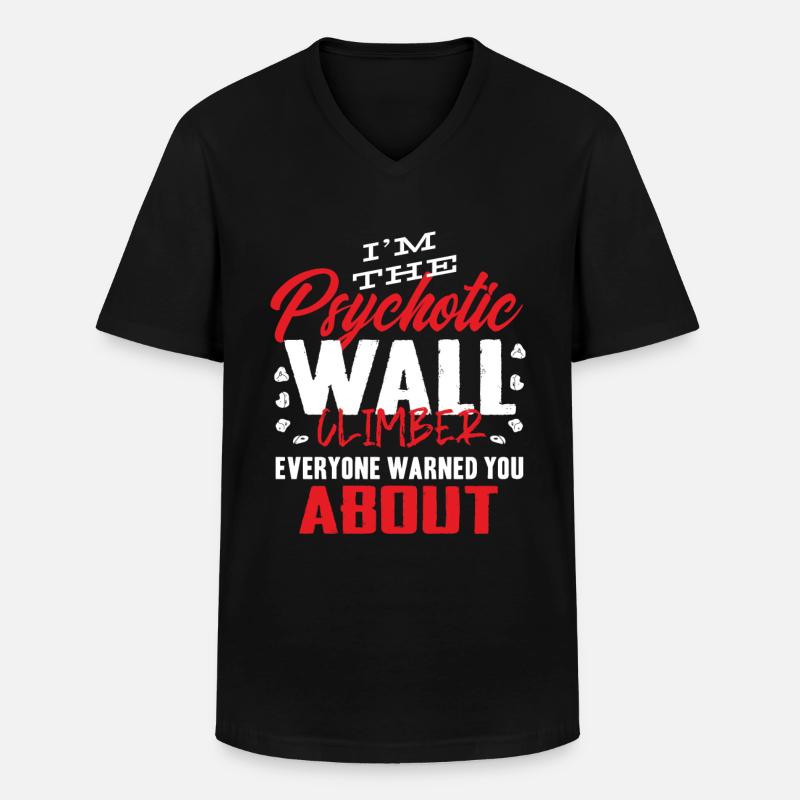 Wandkletterer, Wandklettern - Männer-T-Shirt mit V-Ausschnitt - Schwarz