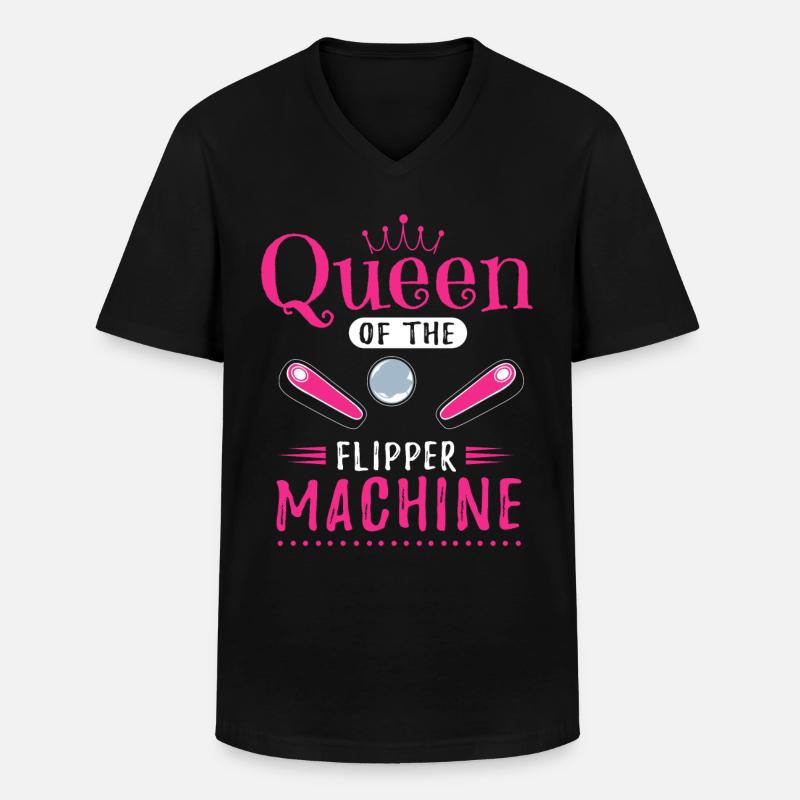 Flipper-Arcade-Spieler - Männer-T-Shirt mit V-Ausschnitt - Schwarz