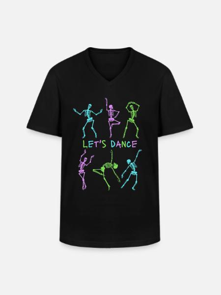 Lets Dance Skelette - Männer-T-Shirt mit V-Ausschnitt - Schwarz
