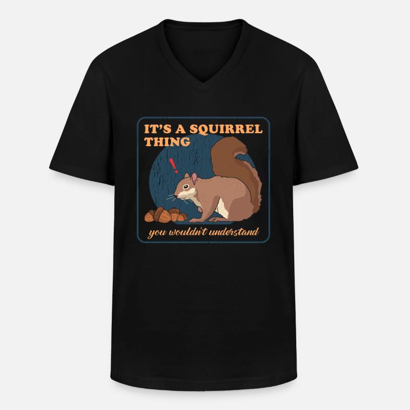 Süßes Eichhörnchen Grauhörnchen Hörnchen Geschenk - Männer-T-Shirt mit V-Ausschnitt - Schwarz