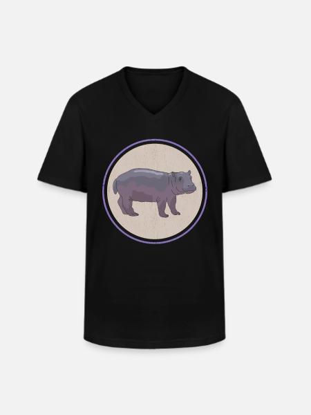 Hippo Baby | Hippo Hippos Gift - Men's V-Neck T-Shirt - black