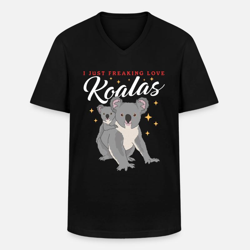 Koala Koalas Koalabär Koalabären Geschenk - Männer-T-Shirt mit V-Ausschnitt - Schwarz
