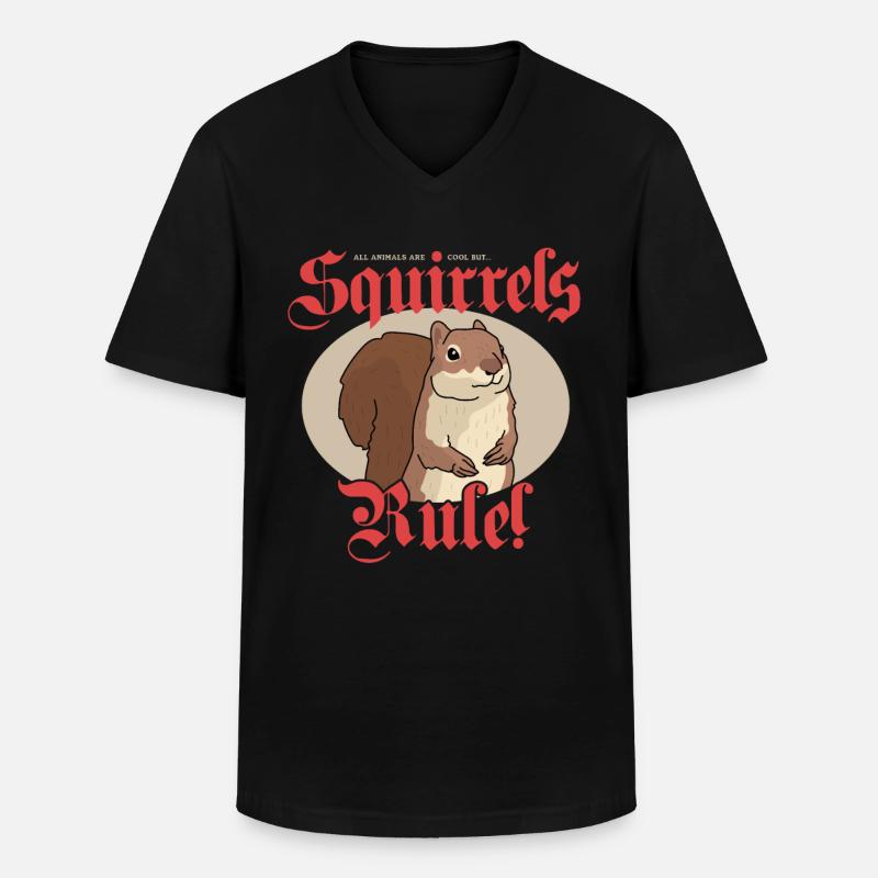 Süßes Eichhörnchen Grauhörnchen Hörnchen Geschenk - Männer-T-Shirt mit V-Ausschnitt - Schwarz