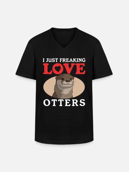 Otter Otter Sea Otter Gift - Men's V-Neck T-Shirt - black