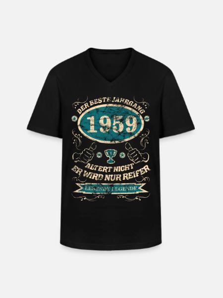 1959 der bester Jahrgang - Männer-T-Shirt mit V-Ausschnitt - Schwarz