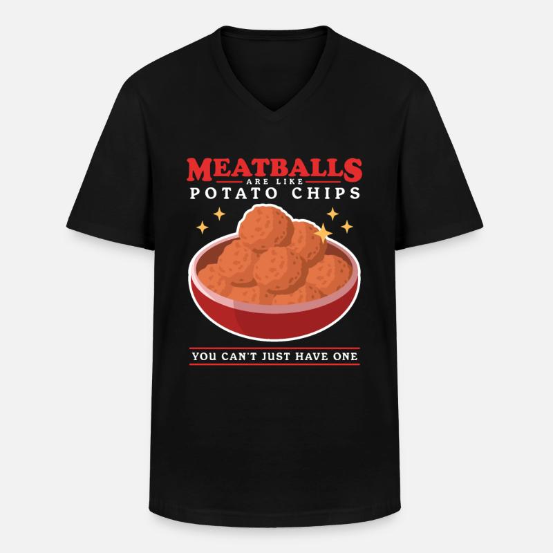 Frikadellen Bulette Bratklops Buletten Geschenk - Männer-T-Shirt mit V-Ausschnitt - Schwarz